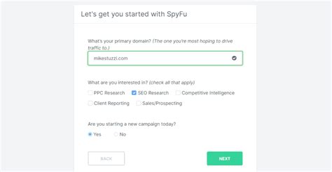 Getting Started in SpyFu .
